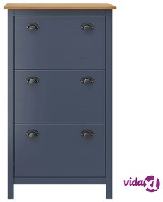vidaXL Scarpiera Hill Grigia 72x35x124 cm Legno Massello di Pino