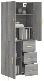 Credenza grigio sonoma 69,5x34x180 cm in legno multistrato