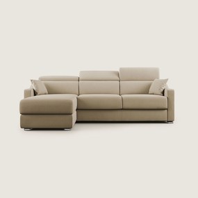 Amber divano letto angolare in tessuto smacchiabile T05 beige