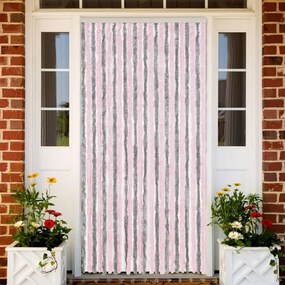Tenda Antimosche Grigio Argento E Rosa 100x220 Cm İn Ciniglia /