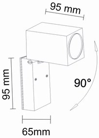 Applique da esterno BOSTON 1xGU10/10W/230V IP44 nero