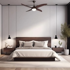 Plafoniera LED in colore naturale scuro ø 13 cm Regal - SULION