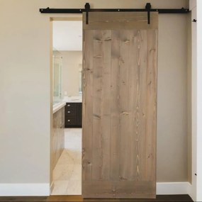 Anta per porta scorrevole Smooth in legno massello wengé, L 96 x H 215 cm spessore 45 mm, apertura reversibile