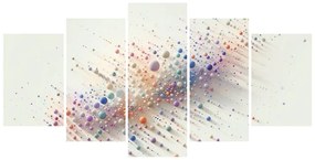 Quadri 5 pezzi – Bolle colorate nel vortice di luce e ombra