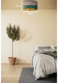 Duolla - Plafoniera DUO 1xE27/15W/230V diametro 40 cm grigio/verde/oro