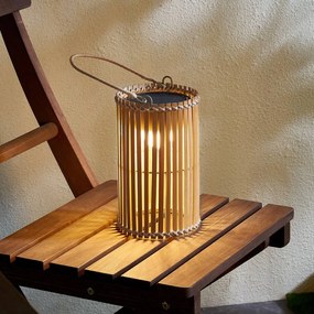 Lindby Lampada da tavolo LED Amaria, bambù, Ø 12 cm Amaria Lindby, dimmerabile, Legno chiaro, bambù, Campagna / Rustiche