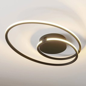 Lindby Xenias plafoniera LED nero, 49 x 30