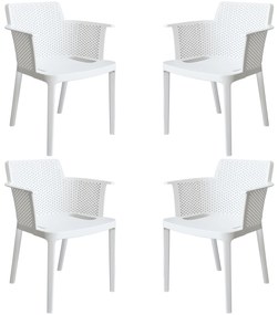 MAKKA - poltrona da esterno ed interno in plastica set da 4