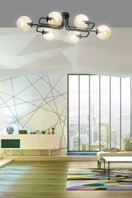 Lampadario da soffitto BRENDI 6 in acciaio e vetro 6xE14