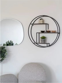 Scaffale a castello in legno massiccio di pavlovnia in nero e naturale 62 cm Rotterdam - House Nordic