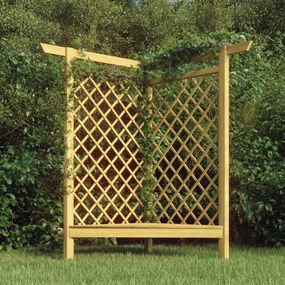 Pergola Angolare Con Panca 166x81x174 Cm Legno Pino Impregnato /