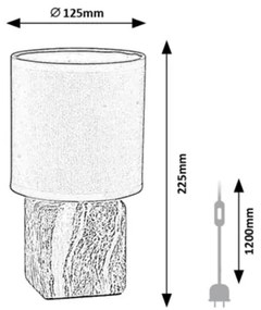 Rabalux 74068 - Lampada da tavolo NALISA 1xE14/40W/230V nero/effetto marmo