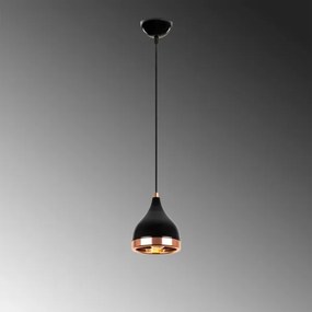 Lampada a sospensione a cavo YILDO 1xE27/40W/230V nero/rame