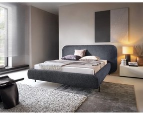 Letto matrimoniale imbottito blu con contenitore e rete inclusi 180x200 cm Pointt – ELTAP