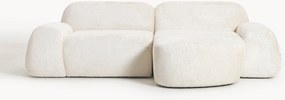 Divano angolare componibile 3 posti in teddy bouclé Wolke