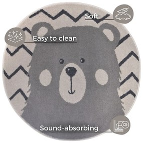 Tappeto grigio per bambini ø 140 cm Bear - Hanse Home