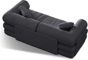 Divano grigio scuro allungabile con rivestimento in bouclé 206 cm Kemi – Cosmopolitan Design