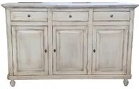 Madia credenza in legno shabby chic 3 ante bianco invecchiato 150x43x98