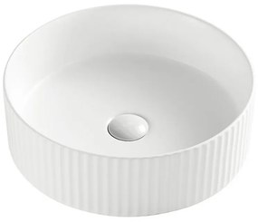 Kamalu - lavabo bagno rotondo 36 cm scanalato | kls-3600t