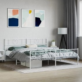 Giroletto Con Testiera E Pediera Metallo Bianco 200x200 Cm /