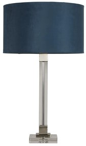 Lampada Da Scrivania Scarborough Cristallo Velluto Verde Acqua 1 Luce E27