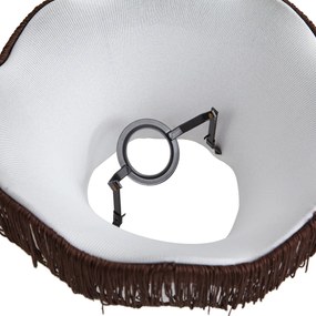 Paralume in tessuto marrone con interno bianco 31,5/15/14 - Heritage