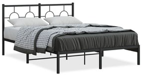 Giroletto Con Testiera İn Metallo Nero 135x190 Cm /
