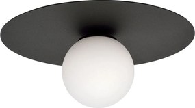 Lampada da soffitto Solar Nera con sfera satinata E14