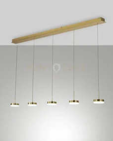 Dunk sospensione 5 luci ottone satinato a led 3000k - 40w - 3780 lm...