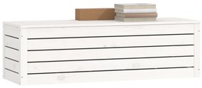 Contenitore portaoggetti bianco 109x36,5x33cm massello di pino