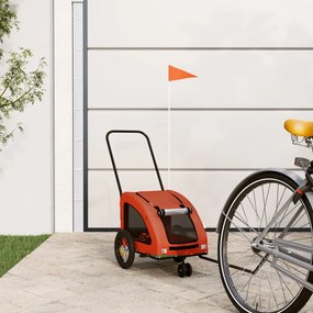 Rimorchio Da Bici Per Animali Arancione E Grigio Oxford E Ferro /