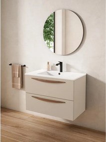 Mobile da bagno sospeso sotto lavabo L 80 x H 55 x P 45 cm beige laccato opaco, 2 cassetti VISOBATH Arco