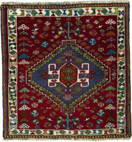 Shiraz Tappeto persiano 60x60 Rosso (Iran) Annodato A Mano