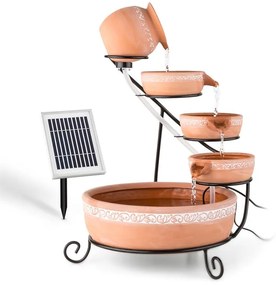 blumfeldt Empoli Fontana a Cascata Terracotta 5 Livelli 200 l/h Solare 2W LED