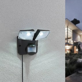 Lindby Faretto LED solare Ignaz, 2 luci, grigio scuro