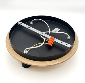 Plafoniera DUSTY 3xE27/15W/230V diametro 34 cm quercia/nero