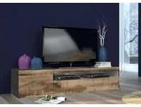 Mobile da soggiorno Porta TV, Made in Italy, Supporto per TV da salotto 2 ante, cm 150x40h37, Grigio Ardesia e Acero