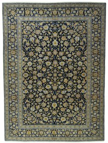 Kashan Tappeto 300 x 400 Blu (Iran) Annodato A Mano