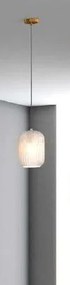 Sospensione ottone sat. 1 luce vetro bianco fog 1181os-s1-bf