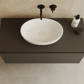 Mobile da bagno sospeso sotto lavabo L 99.5 x H 40 x P 45.5 cm grigio opaco, 1 cassetto Fusion