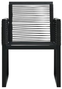 Set da Pranzo da Giardino 5 pz in Rattan PVC Nero