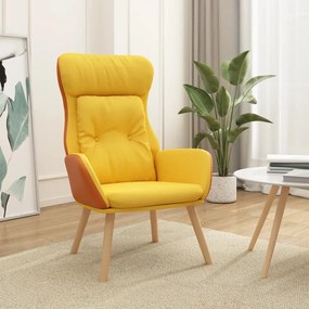 Poltrona Rilassante Giallo Senape İn Tessuto E Pvc /