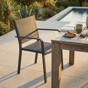 SPLENDOR - poltrona da giardino in alluminio e textilene impilabile