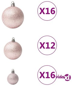 vidaXL Set Palline di Natale 100 pz Rosa