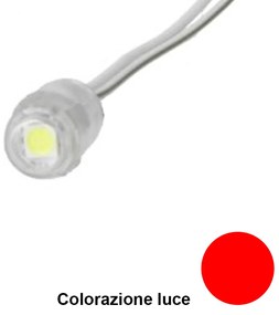 Modulo Bottone LED Da Incasso 1 SMD 5050 Colore Rosso 12V IP68 120 Gradi SKU-5137
