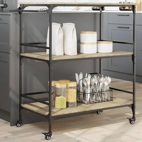 Carrello Da Cucina Rovere Sonoma 100,5x50x105 Cm /