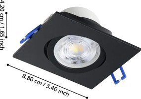 Eglo 902284-SET 3x LED faretto da incasso per controsoffitto SALICETO LED/4,8W/230V 8,8x8,8cm nero