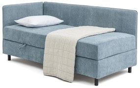 Letto singolo imbottito blu con contenitore con materasso incluso 90x200 cm Avela – Bonami Selection