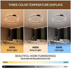 Brilagi - Lampada a LED dimmerabile PORTOFINO LED/60W/230V Ø 80 cm nera + telecomando