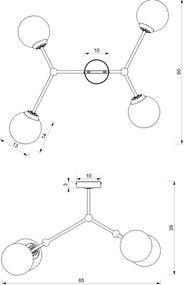 Lampadario a plafone JOY 4xE14/40W/230V nero/cromo lucido